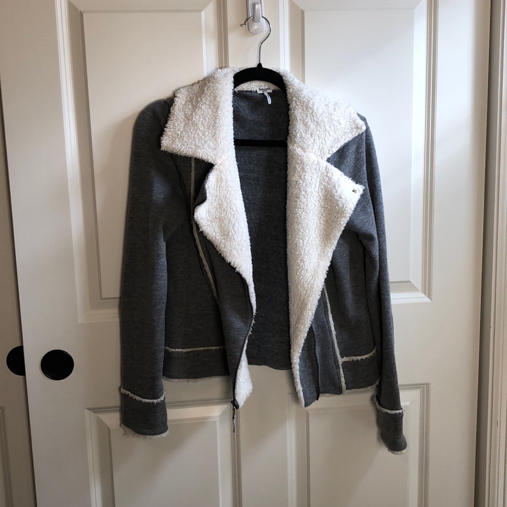Splendid Fleece Sherpa Moto Jacket Medium